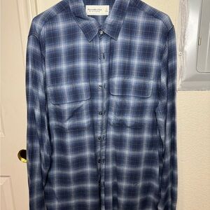 Men's Blue Plaid Shirt